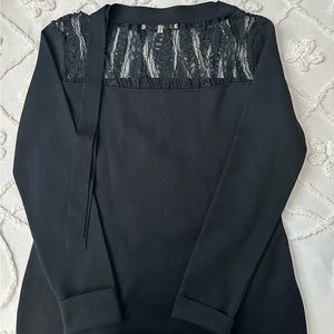 Beautiful Rani Arabella Small Embroidered Black Knit Top.